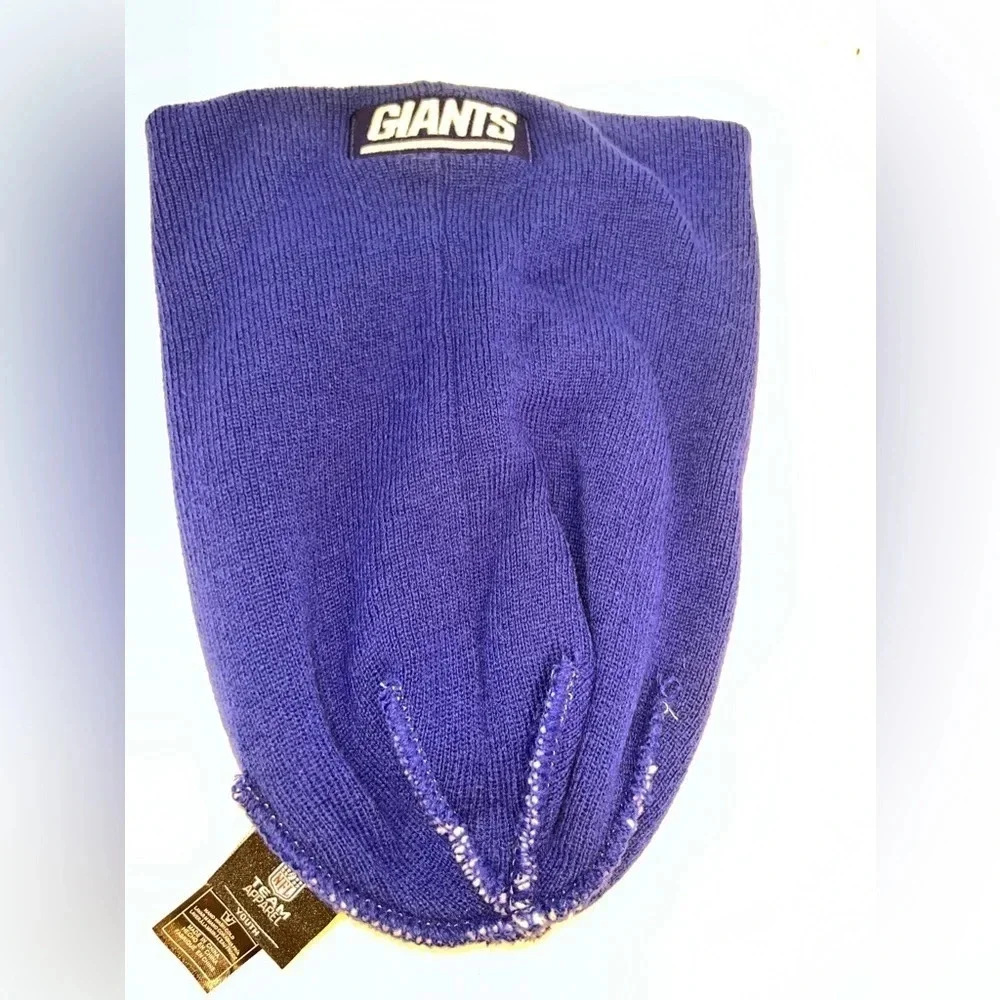 NFL, New‎ York, giants, cream, Royal blue, boys, beanie 8-20. 100% acrylic